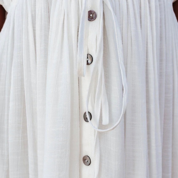 White Sands Ruffled Beach Wear Maxi Coverup Dress Size Large - Picture 7 of 13